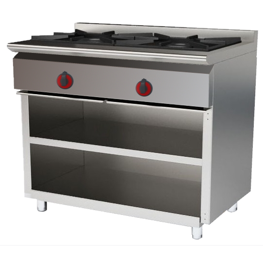 Gas cooker 2 burners on 2 shelves - 800x550x850 mm - 12,5 Kw - 33078055 Eurast