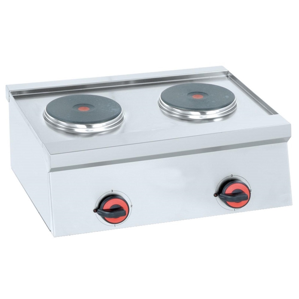 Electric boiling 2 round plates table top - 600x450x240 mm - 4 Kw 230/1V - 44820M10 Eurast
