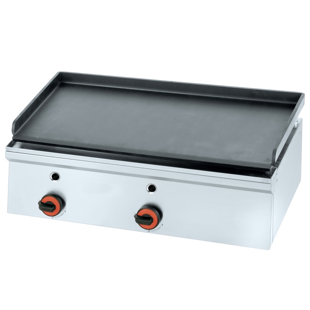 Gas iron hot plate 10 mm  smooth table top - 800x450x240 mm - 14 Kw - 44040M10 Eurast