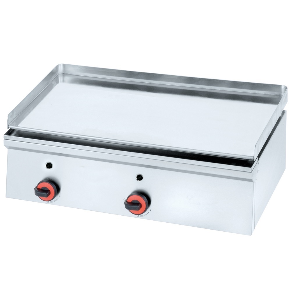 Gas hard chrome hot plate 12 mm  smooth table top - 800x450x240 mm - 14 Kw - 44440M10 Eurast
