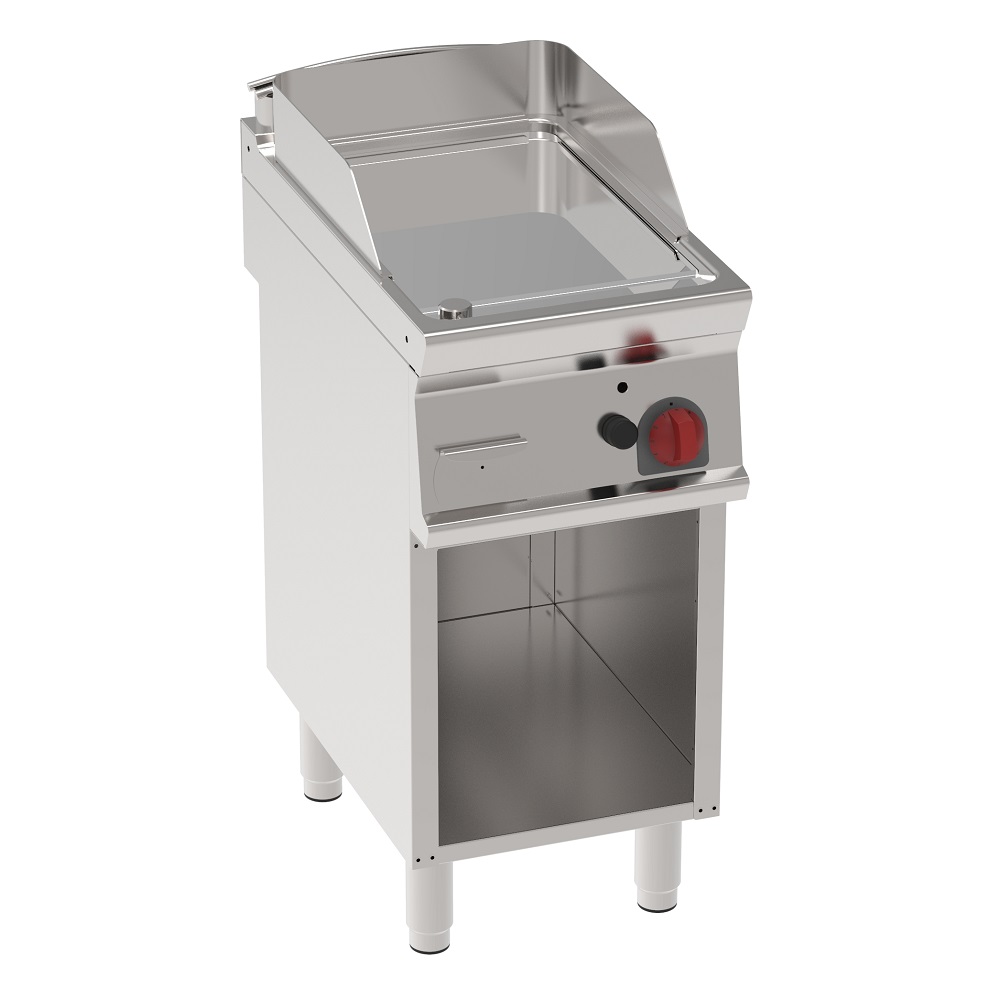 Plancha-frytop cd 15 mm a gas lisa sobre soporte abierto 400x700x900 mm