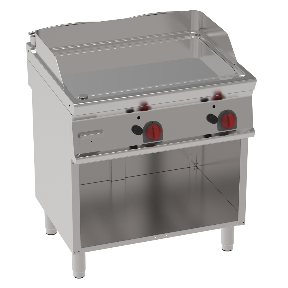 Plancha-frytop cd 15 mm a gas lisa sobre soporte abierto 800x700x900 mm