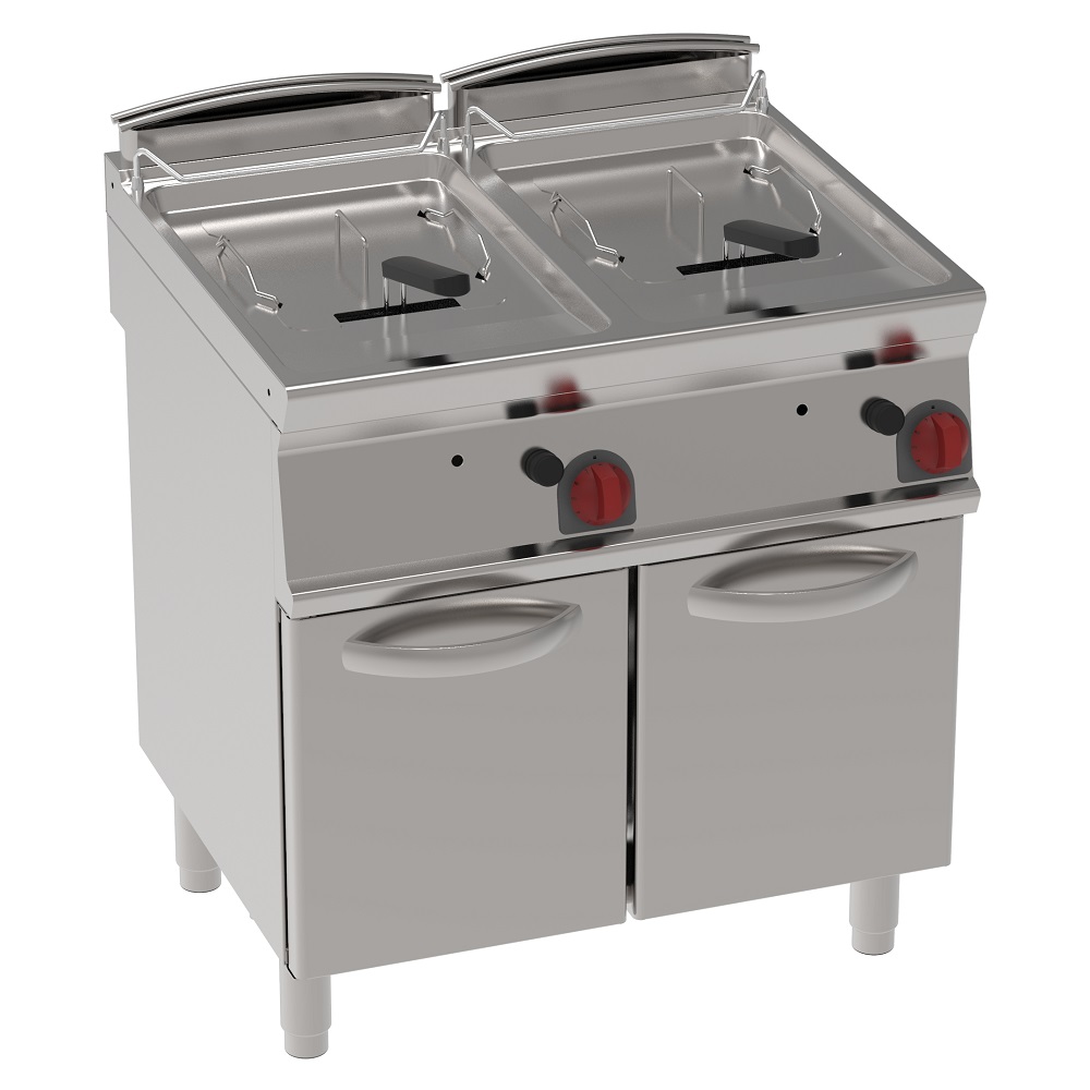 Gas fryer 15+15 liters on support - 800x700x900 mm - 24 Kw - 39331317 Eurast