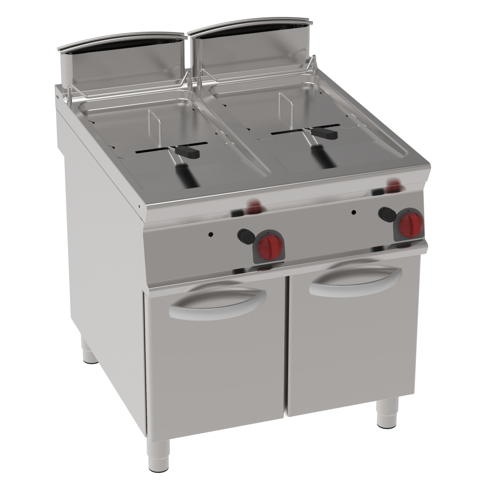 Gas fryer 20+20 liters on support - 800x900x900 mm - 32 Kw - 39981313 Eurast