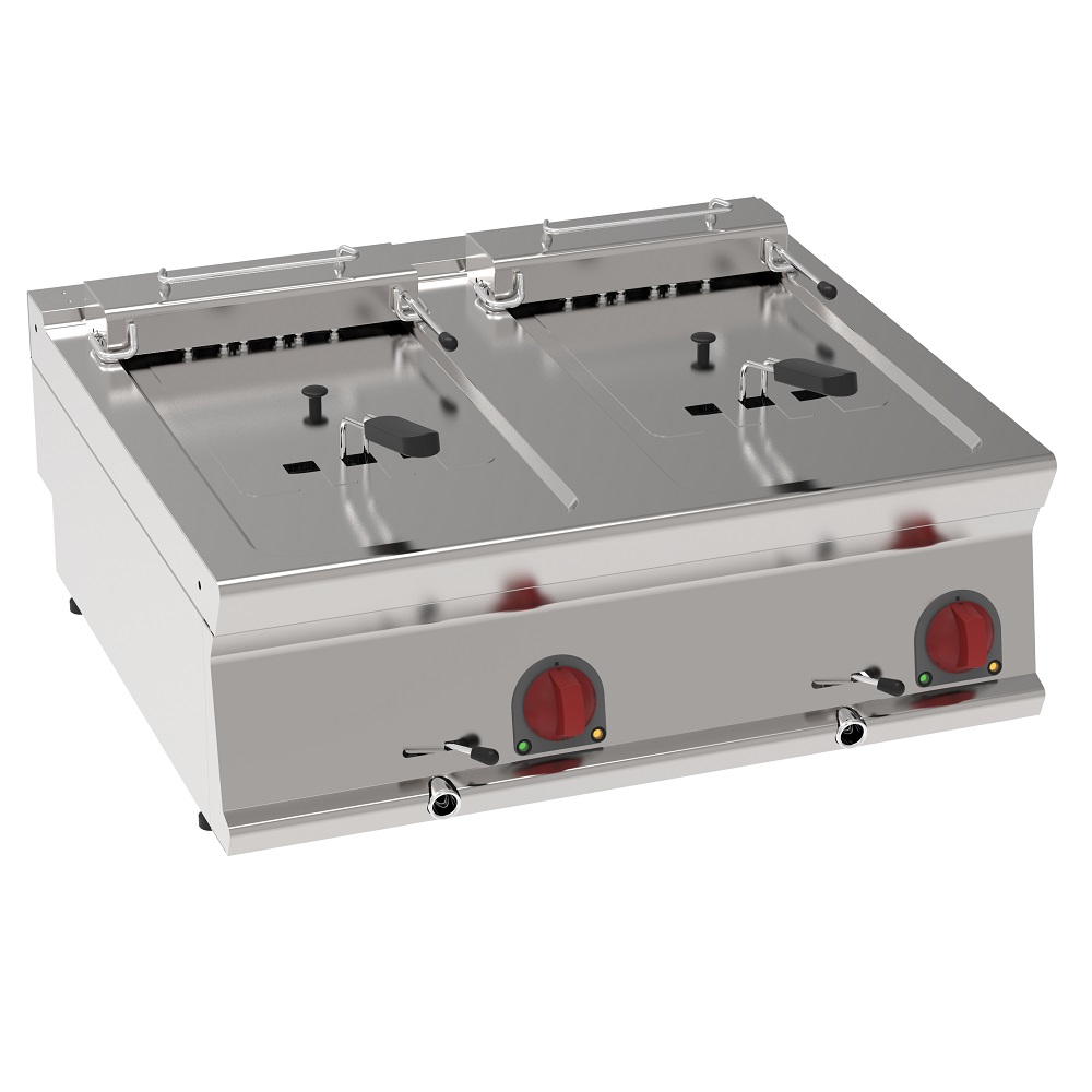 Electric fryer 10+10 liters tabletop - 800x700x280 mm - 15 Kw 400/3V - 39590617 Eurast