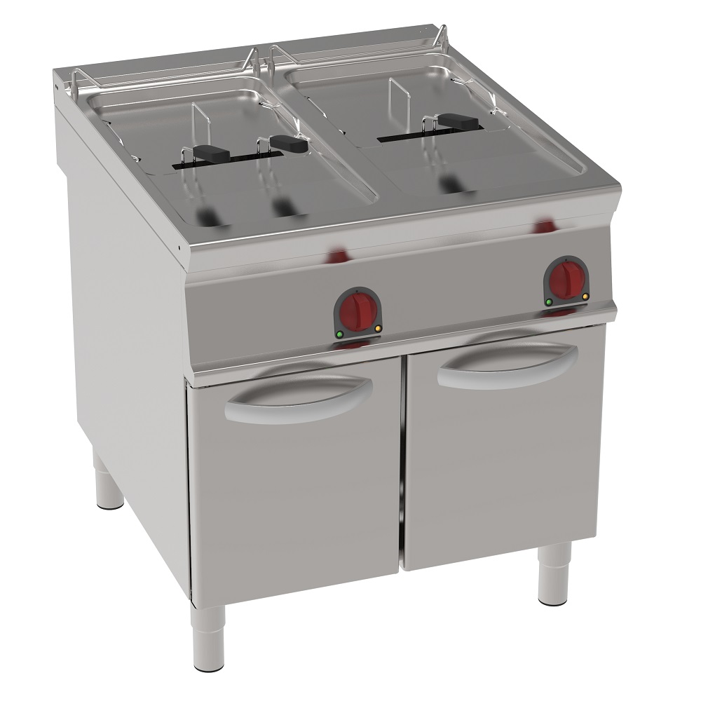 Electric fryer 20+20 liters on support - 800x900x900 mm - 33 Kw 400/3V - 39380613 Eurast