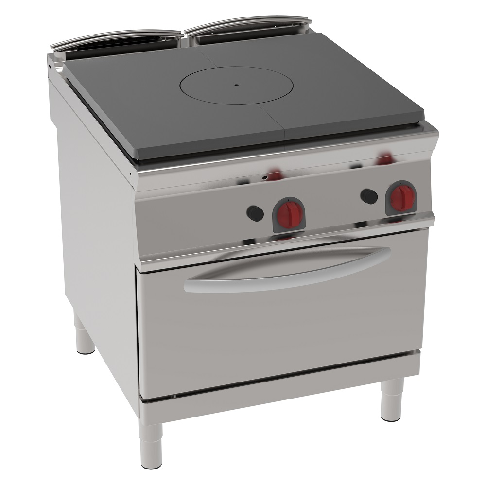 Gas solid top 1 burner and 1 static gas oven gn 2/1 - 800x900x900 mm - 18 Kw - 48130313 Eurast