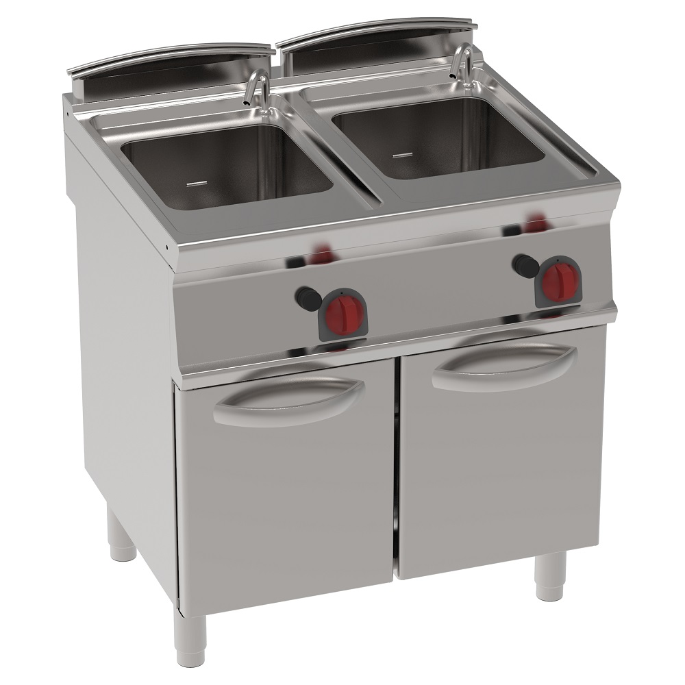 Gas pasta cooker 24+24 liters 2 doors - 800x700x900 mm - 20 Kw - 39750317 Eurast
