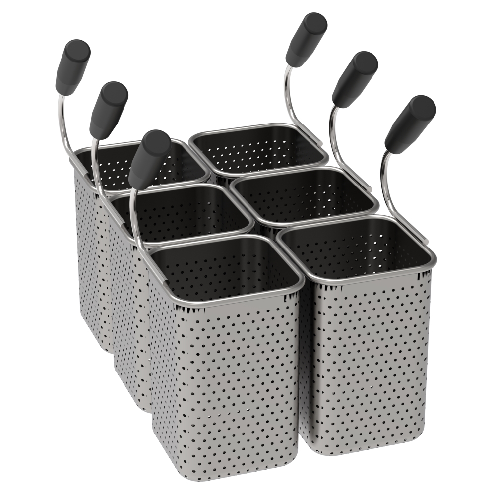 Basket pasta cooker pak 6 ng 1/6 - 140x140x200 mm - 4A845993 Eurast