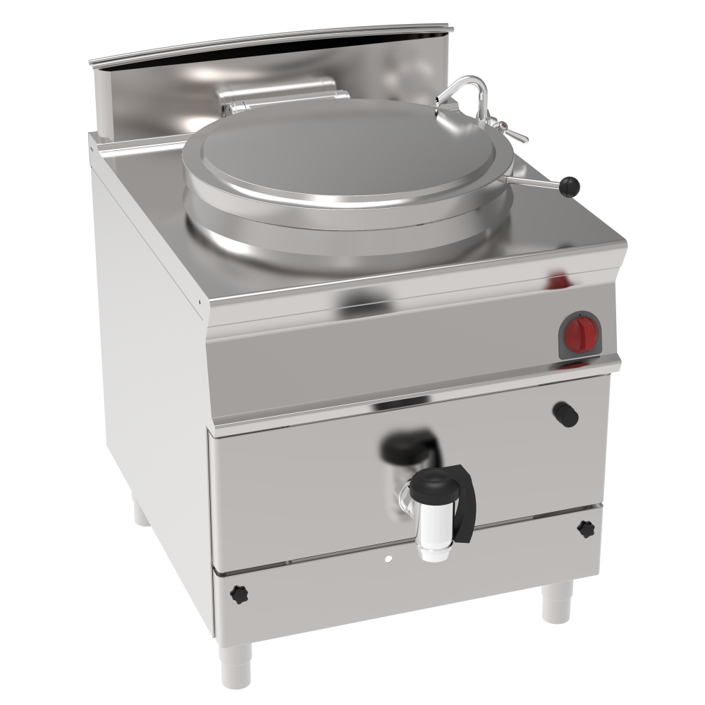 Gas boiling pan 100 liters, direct heating - 800x900x900 mm - 21 Kw - 48670313 Eurast