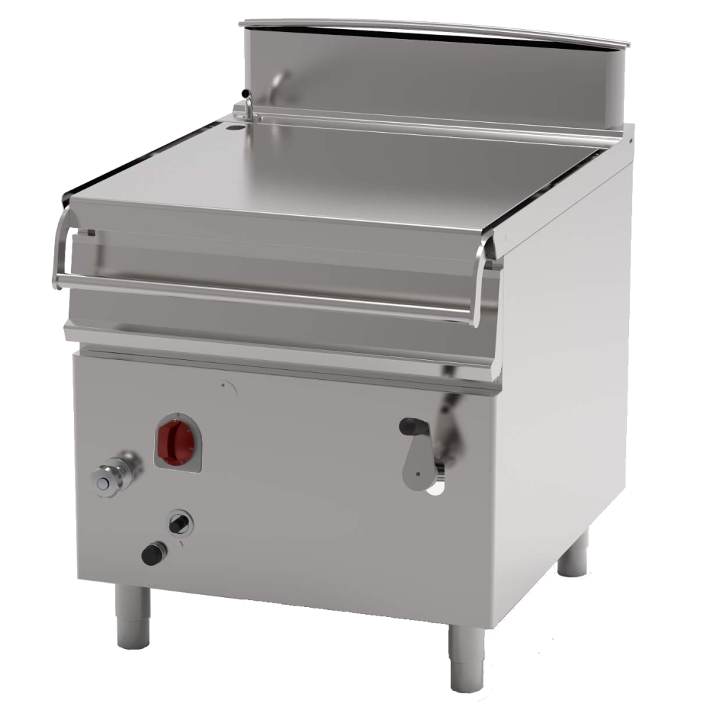 Gas tilting bratt pan 80 liters with steering wheel - 800x900x900 mm - 20 Kw + 100 W 230/1V - 486713