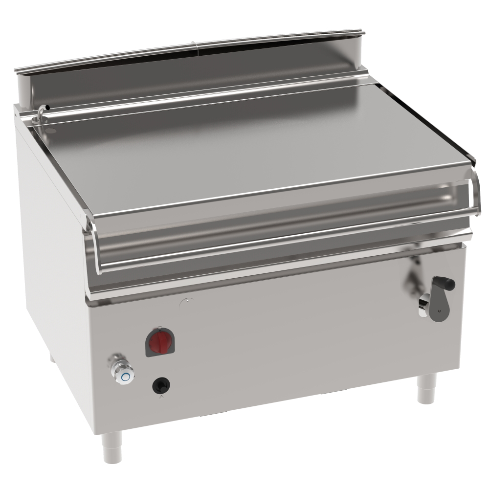 Gas tilting bratt pan 120 liters with steering wheel - 1200x900x900 mm - 30 Kw + 100 W 230/1V - 4887