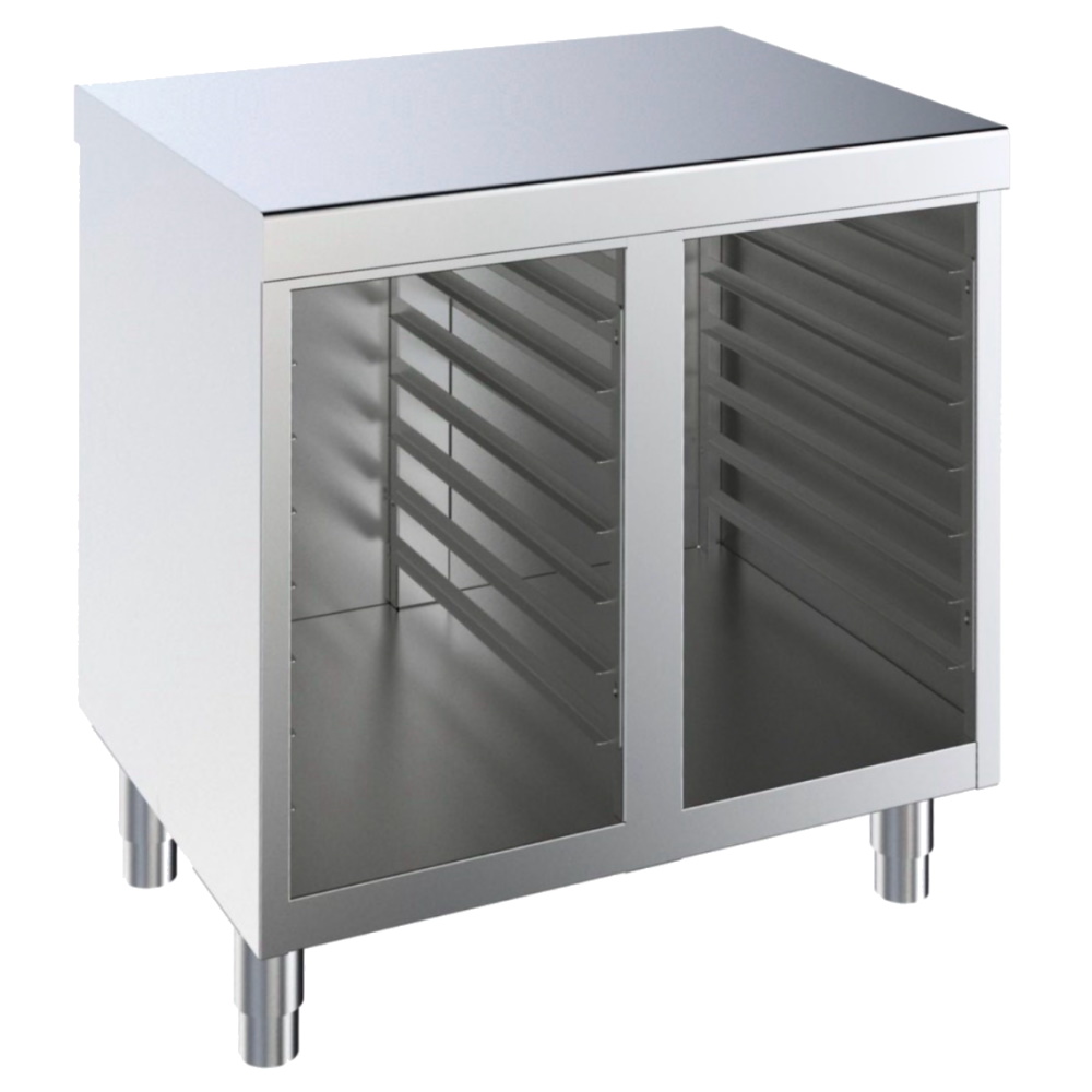 Oven support cabinet with guides for 7+7 gn 1/1 or 600 x 400 - 1000x700x850 mm - 41841097 Eurast