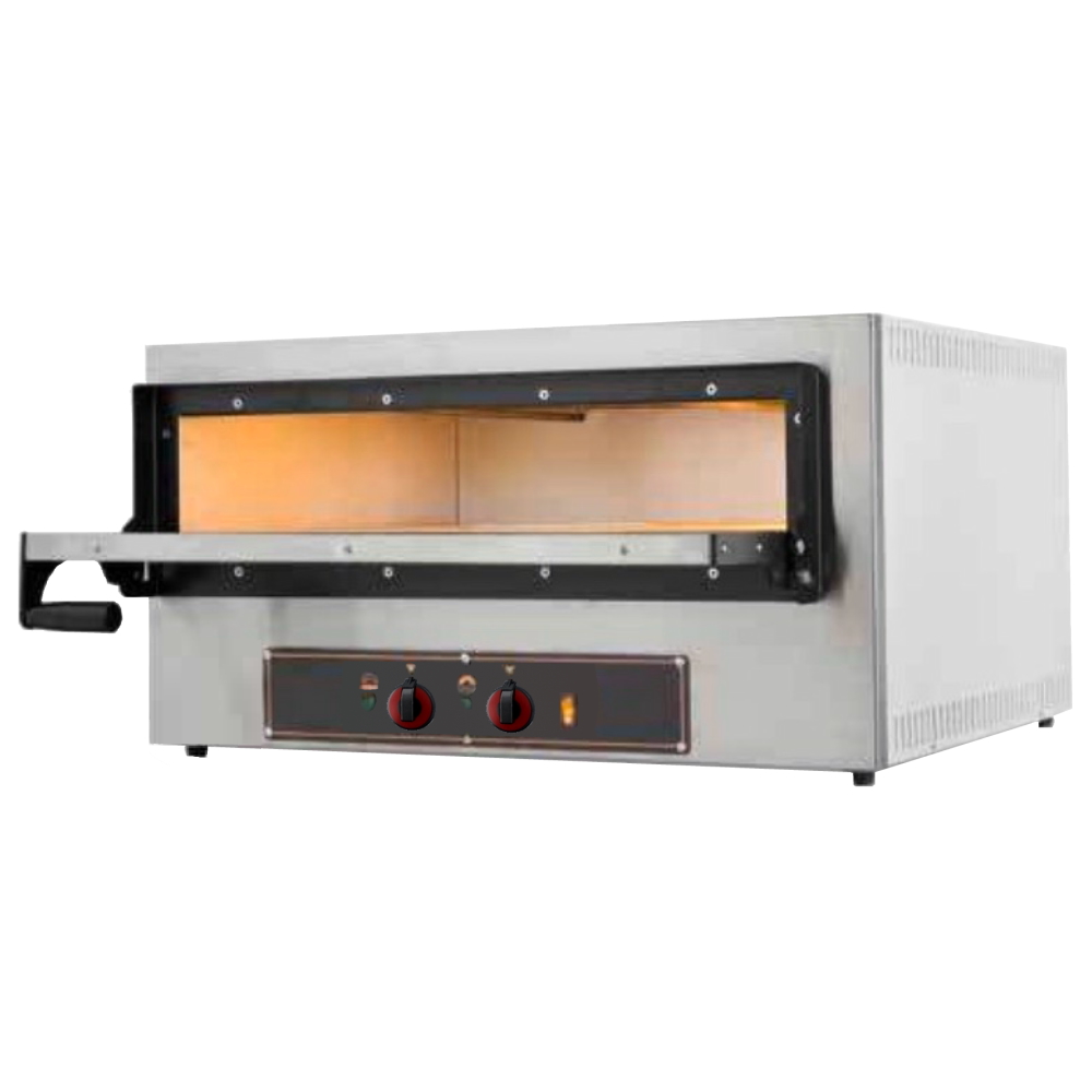 Horno pizzas de 1 cámara eléc. para 2 pizzas ø 360 740x600x410 mm