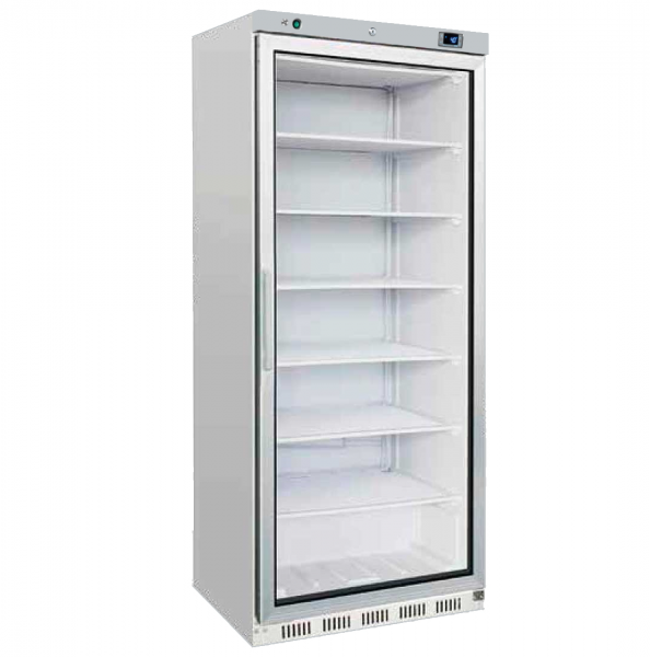 Static freezer cabinet white glass door 600 liters - 780x700x1900 mm - 150 W 230/1V - 75592709 Euras