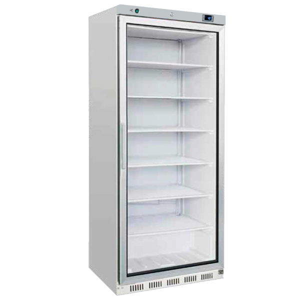 Static freezer cabinet stainless steel glass door 600 liters - 780x700x1900 mm - 150 W 230/1V - 7556