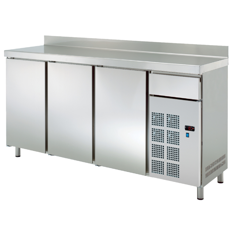 Refrigerated counter 3 doors 1 drawer - 2020x600x1050 mm - 220 W 230/1V - 76979509 Eurast