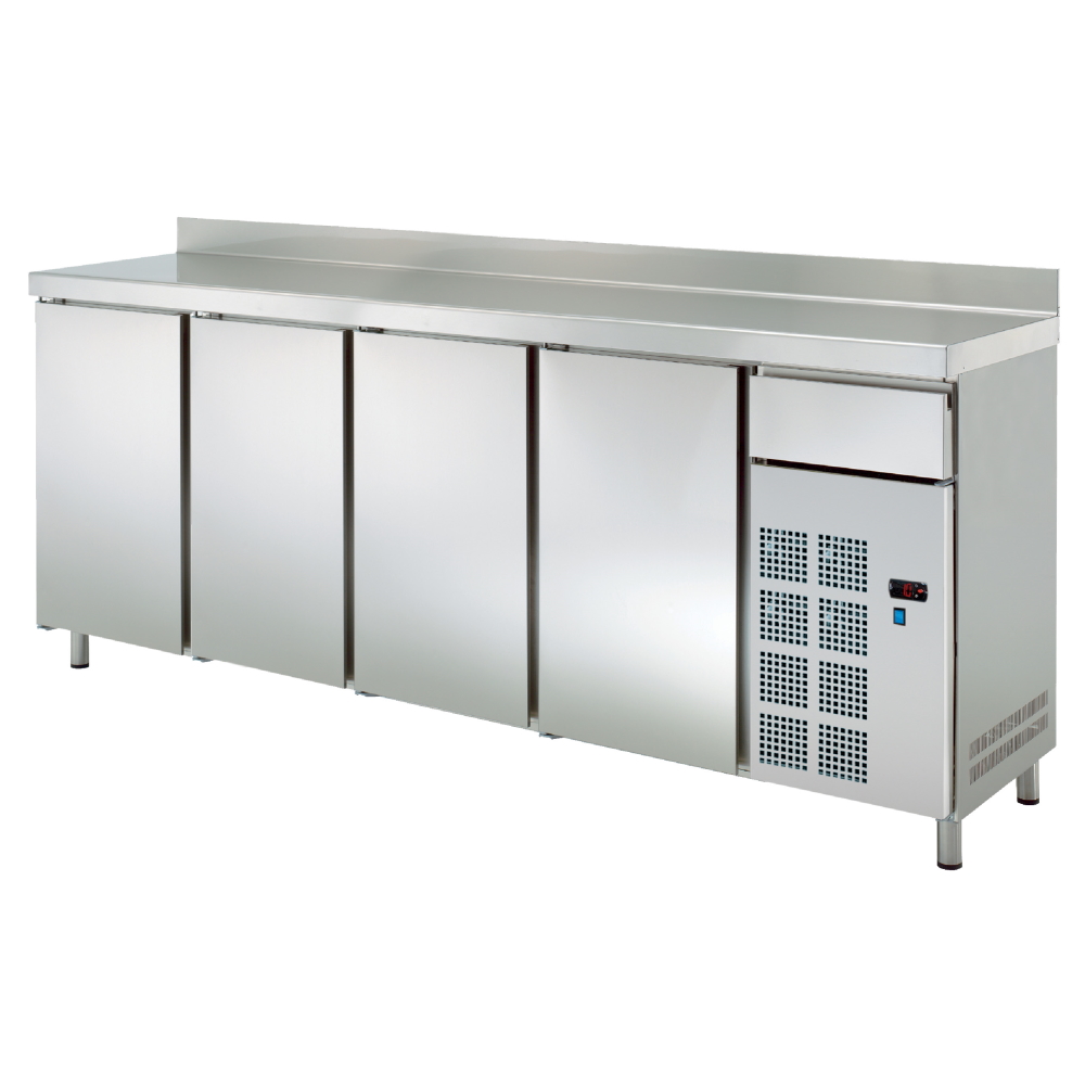Refrigerated counter 4 doors 1 drawer - 2545x600x1050 mm - 350 W 230/1V - 73189509 Eurast