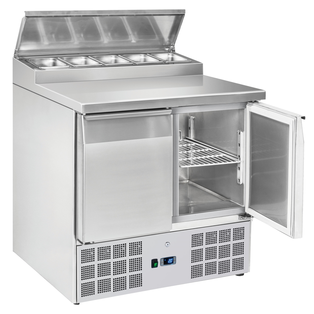 Unit for preparing sandwiches 2 doors 5 trays 1/6-150 - 900x700x880 mm - 230 W 230/1V - 72A09SRC Eur