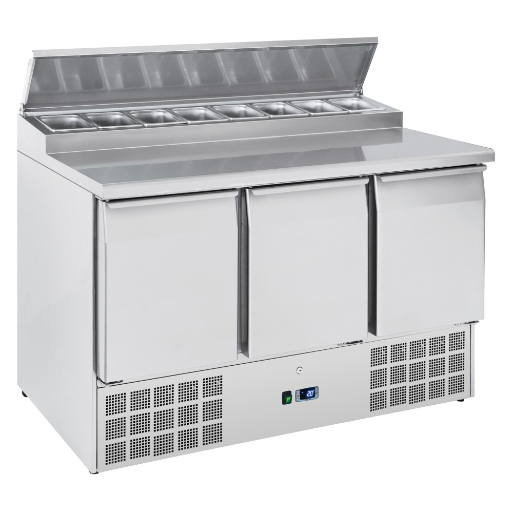 Unit for preparing sandwiches 3 doors 8 trays 1/6-150 - 1365x700x880 mm - 230 W 230/1V - 73A39SRC Eu