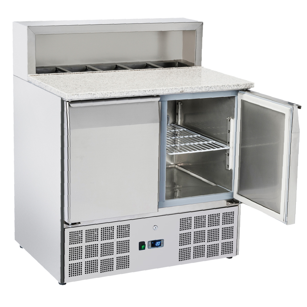 Unit for preparing pizzas 2 doors dir.5 gn 1/6 - 900x700x880 mm - 235 W 230/1V - 74A09PRC Eurast