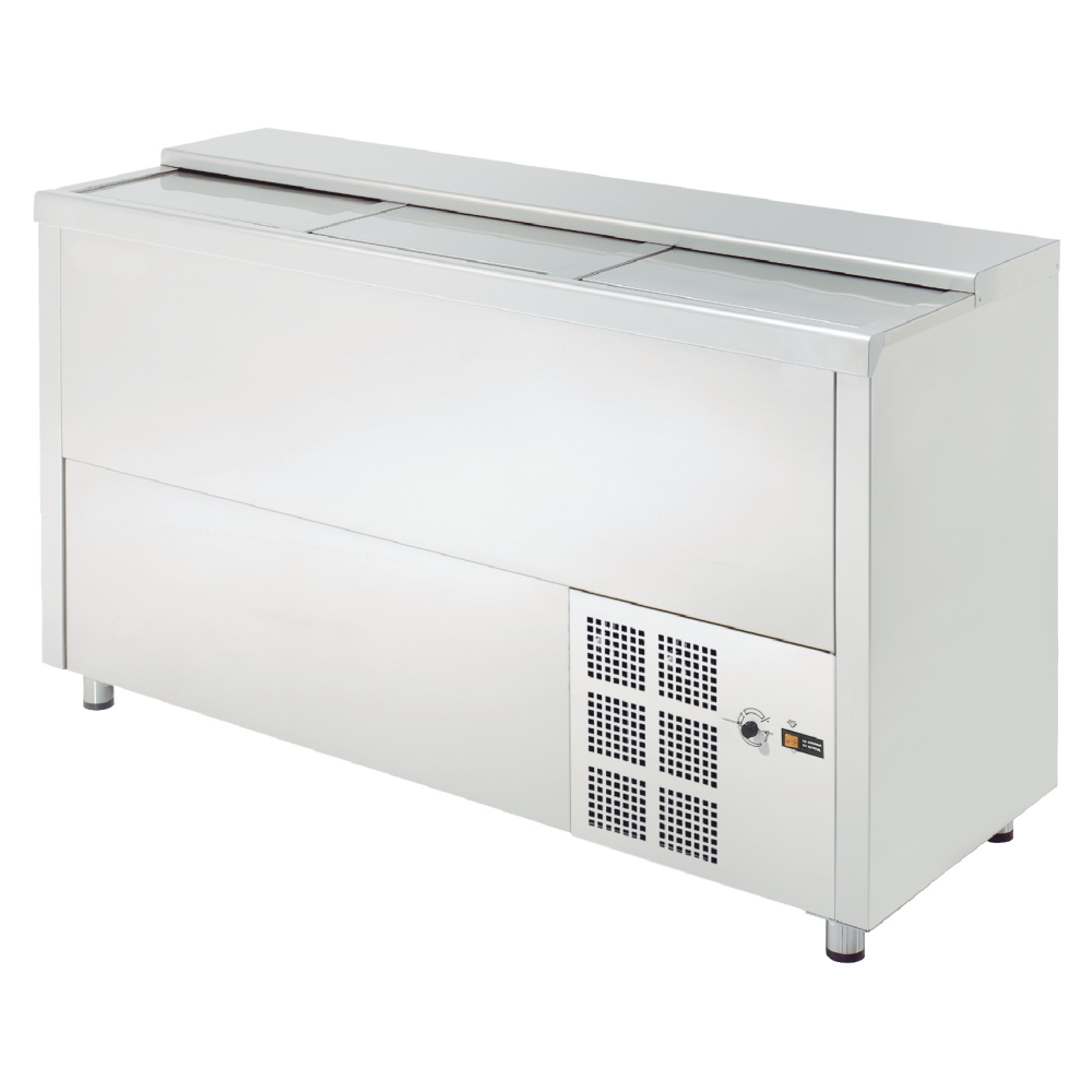 Stainless steel bottle cooler ext-int 3 doors 420 liters - 1500x550x850 mm - 400 W 230/1V - 72712509