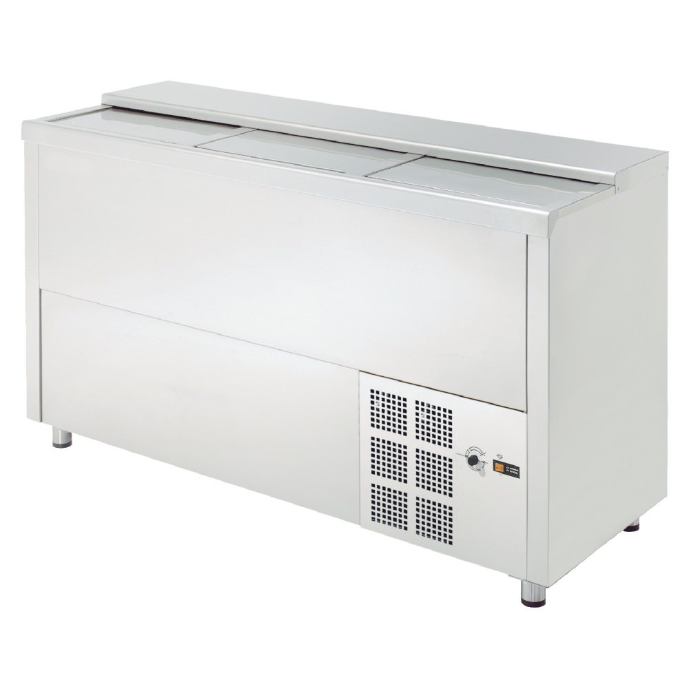 Botellero inox ext-int 3 puertas 420 litros 1500x550x850 mm