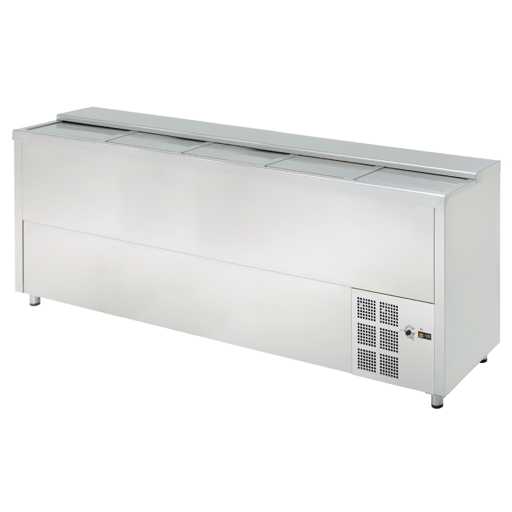 Botellero inox ext-int 5 puertas 720 litros 2500x550x850 mm