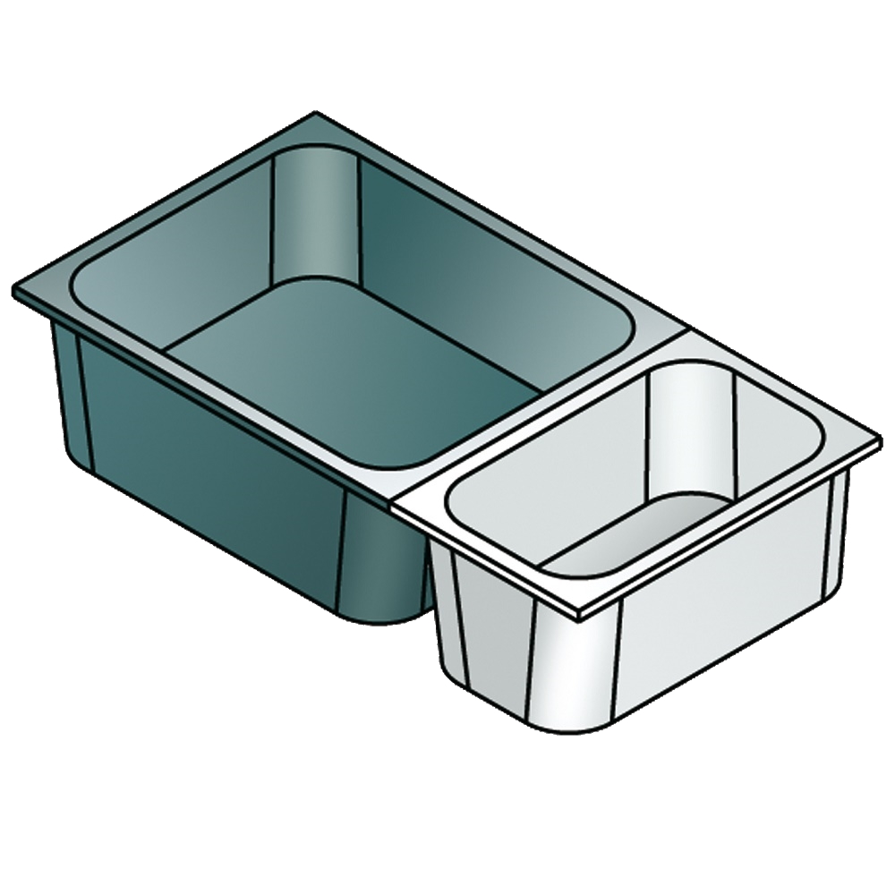 Gastronorm container 2/3 - 150 stainless steel - 352x325x150 mm - CP231501 Eurast