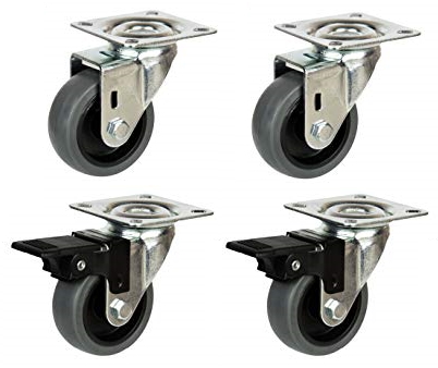 Set of 4 caster wheels of 125 mm 2 with brakes and  2 without - 17900000 Eurast
