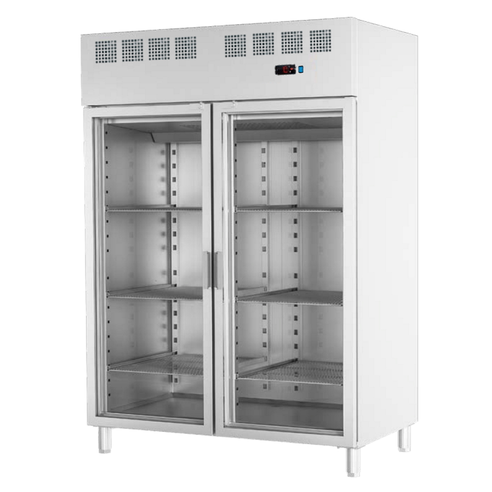 Refrigerated cabinet 2 glass doors 530x650 gn 2/1 or 400x600 - 1400x820x2010 mm - 380 W 230/1V - 726