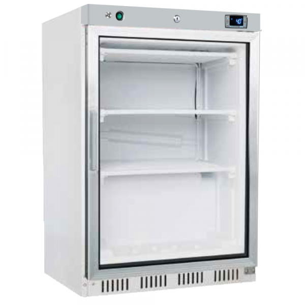 Armario congelador estático blanco puerta cristal 200 litros 600x680x850 mm