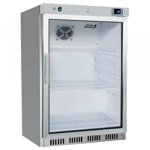 Armario frigorifico estático inox puerta cristal 130 litros 630x600x850 mm