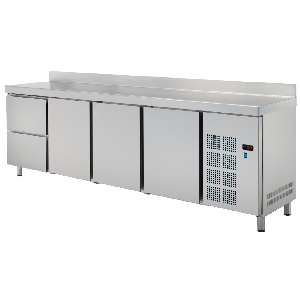 Cold table 3 doors 2 drawers - 2545x600x850 mm - 350 W 230/1V - 73770609 Eurast