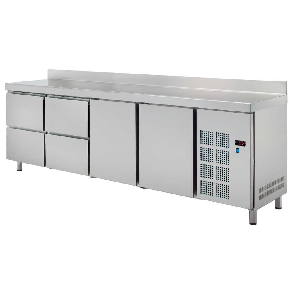 Cold table 2 doors 4 drawers - 2545x600x850 mm - 350 W 230/1V - 78289509 Eurast