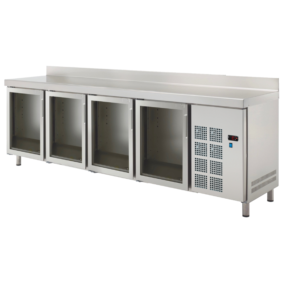 Cold table gn 1/1 4 glass doors - 2245x700x850 mm - 350 W 230/1V - 76199509 Eurast