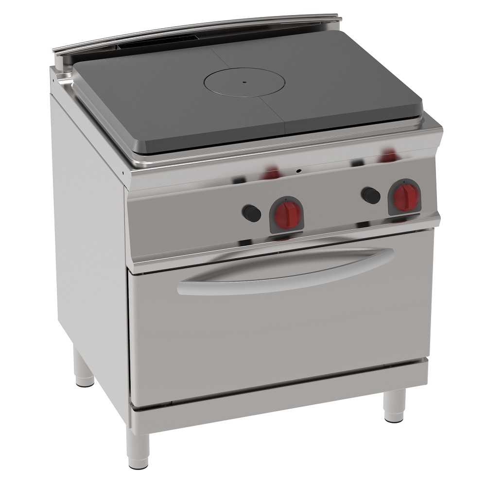 Gas solid top 1 burner and 1 static gas oven gn 2/1 - 800x700x900 mm - 16 Kw - 48980317 Eurast