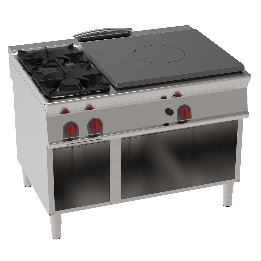 Gas solid top 3 burners on open support - 1200x900x900 mm - 25,5 Kw - 48020313 Eurast