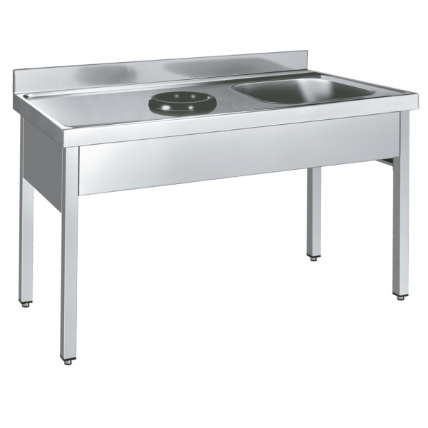 Sink with frame with bowl and discharge ring - 1400x600x850 mm - 248D4160 Eurast