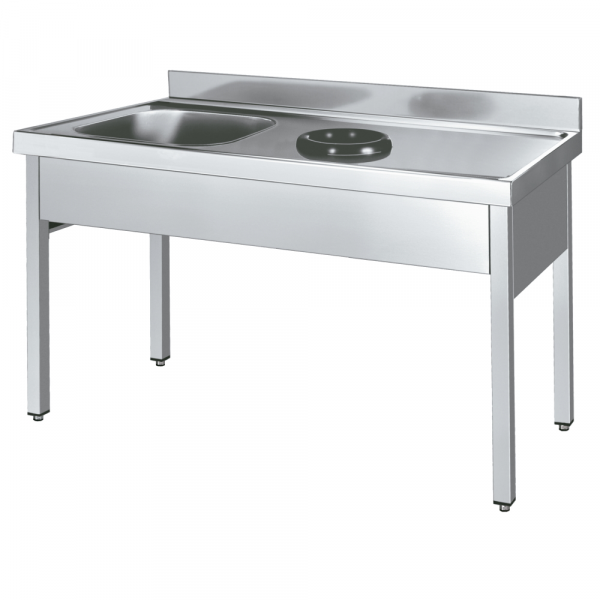 Sink with frame with discharge ring and bowl - 1400x700x850 mm - 226I4170 Eurast