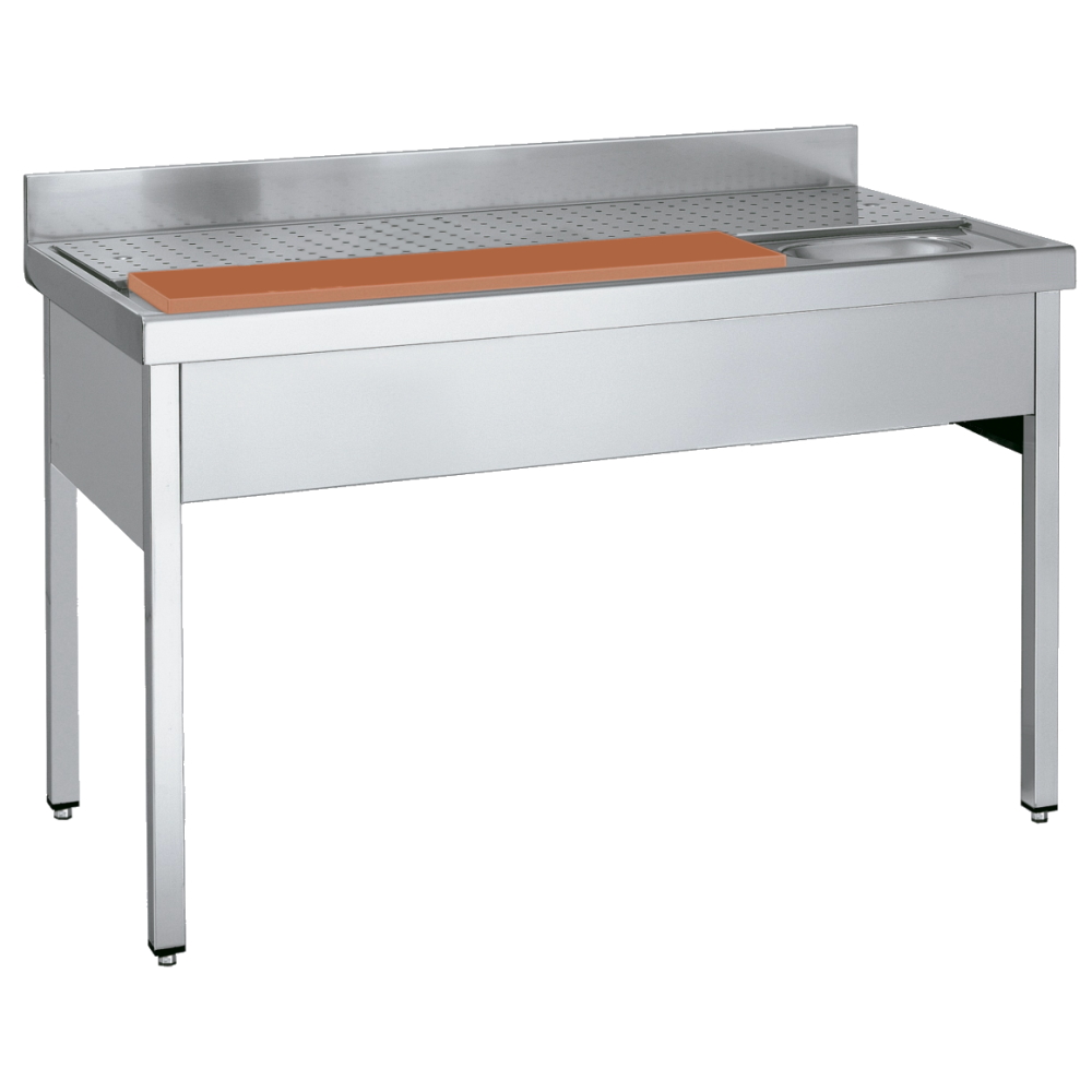 Fregadero con bastidor para lavado de carnes 1400x700x850 mm