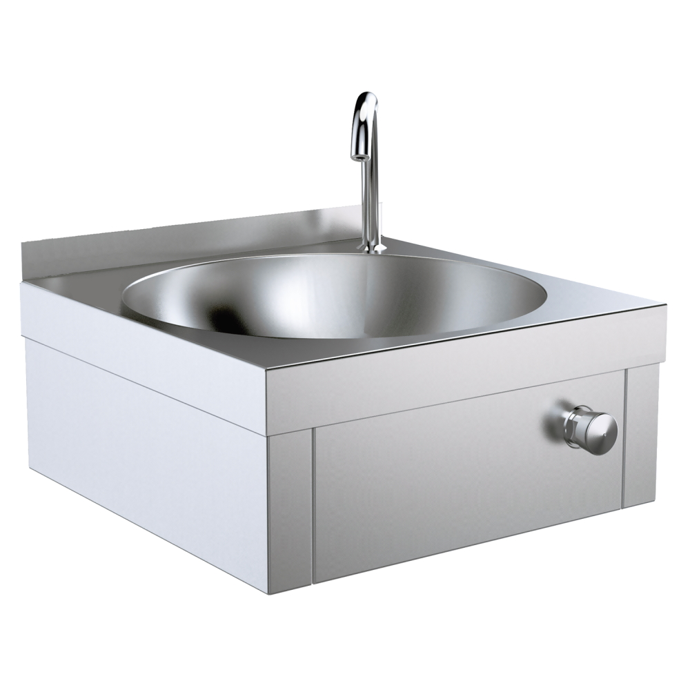 Hand wash basin with knee push - 400x400x175 mm - 201P0000 Eurast