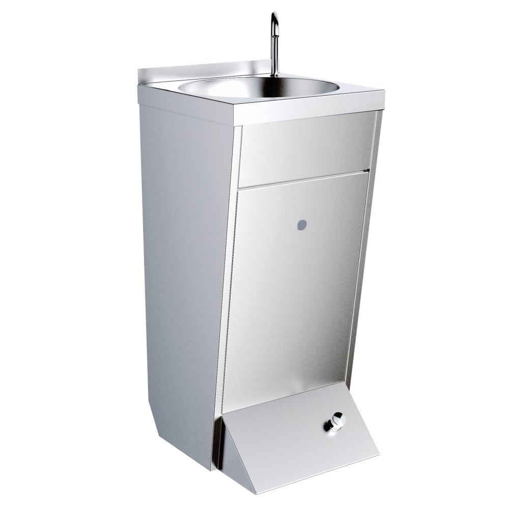 Hand wash basin with foot push - 400x440x850 mm - 202P0001 Eurast