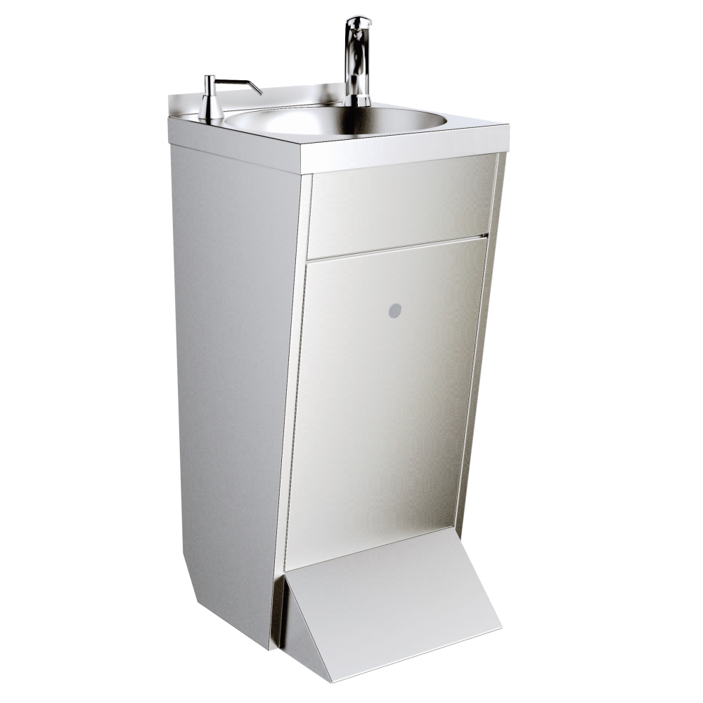 Hand wash basin with electronic sensor and detergent dispenser - 400x440x850 mm - 202EJ103 Eurast