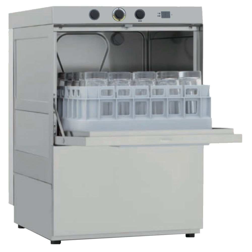 Industrial glasswasher 35x35 double wall, drain pump and soap dispenser - 405x490x595 mm - 3,5 KW 23