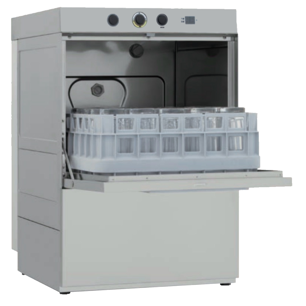 Industrial glasswasher 39x39 double wall, drain pump and soap dispenser - 440x535x670 mm - 3,5 KW 23