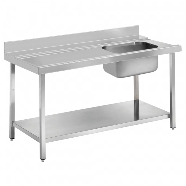 Dishwasher in/out table with 1 sink - 700x750x850 mm - 16D70CEM Eurast