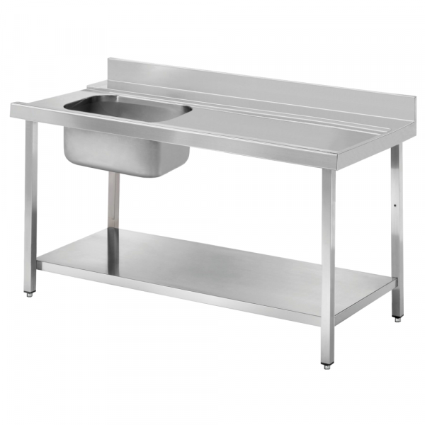 Dishwasher in/out table with 1 sink - 1100x750x850 mm - 16I11CEM Eurast