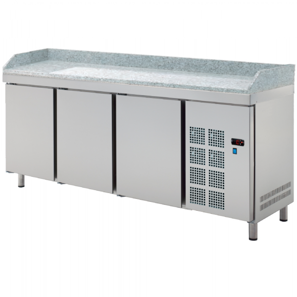 Pizza preparation table 3 doors en 600x400 - 2055x800x850 mm - 400 W 230/1V - 7CFN0063 Eurast