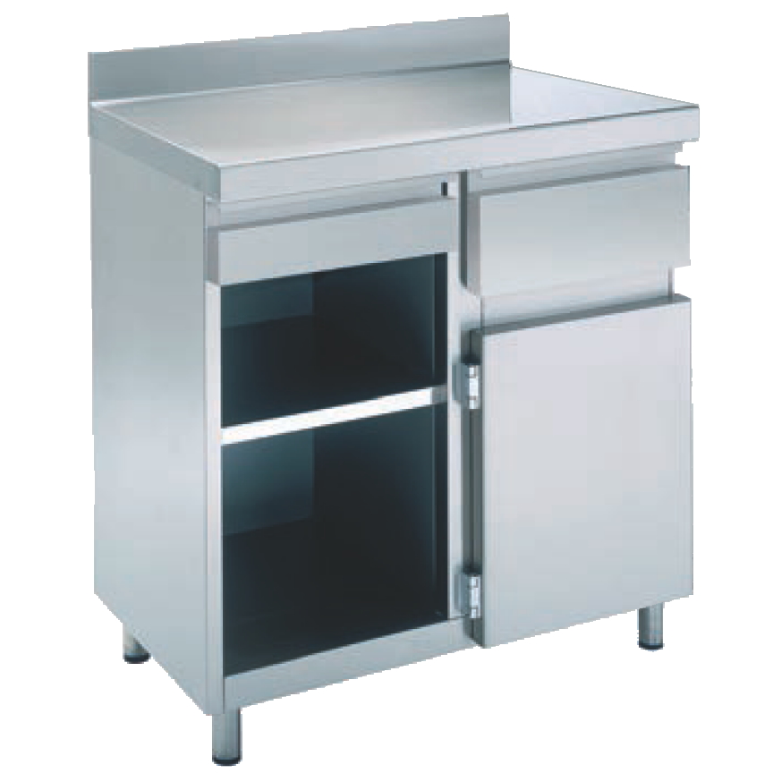 Mueble cafetero tras barra 1 puerta 2 estantes 2 cajones 1000x600x1050 mm